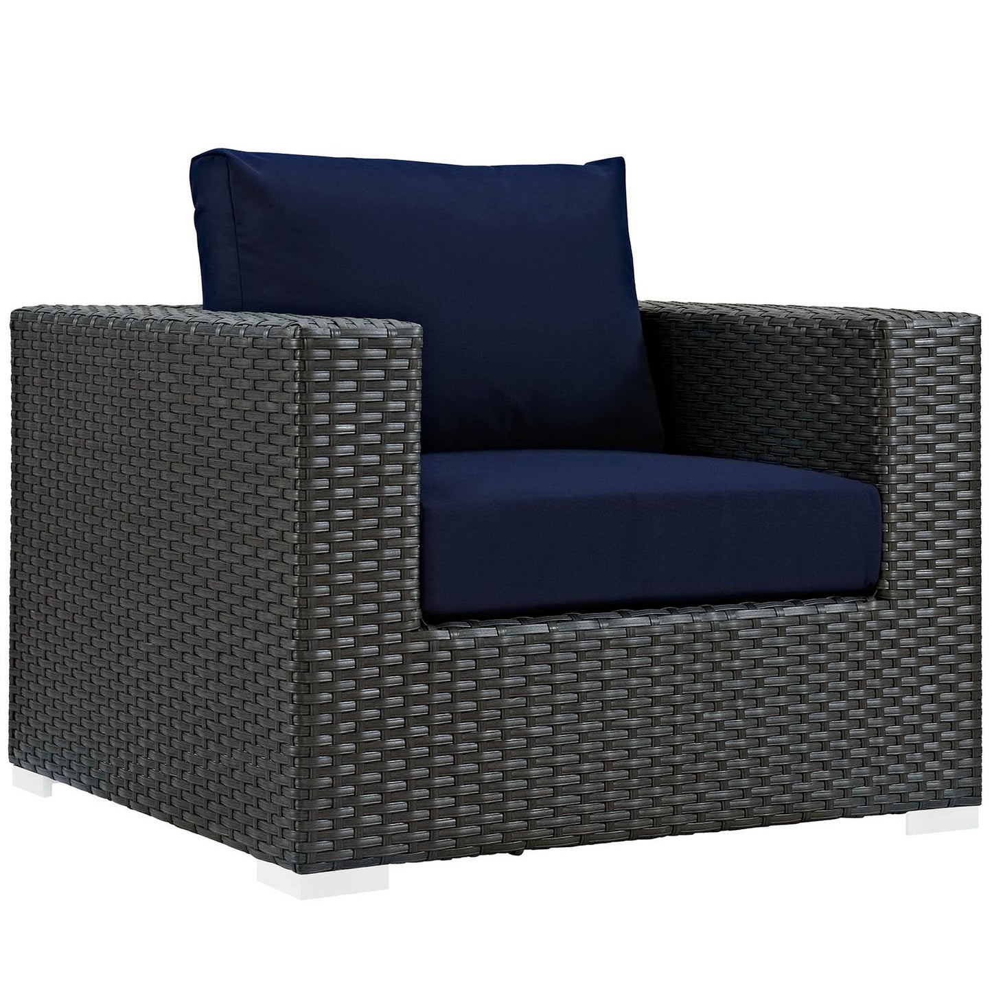 Modway - Sojourn Outdoor Patio Sunbrella? Armchair by Modway  Outdoor Furniture Sofa Sectionals Blue - EEI-1850-CHC-NAV