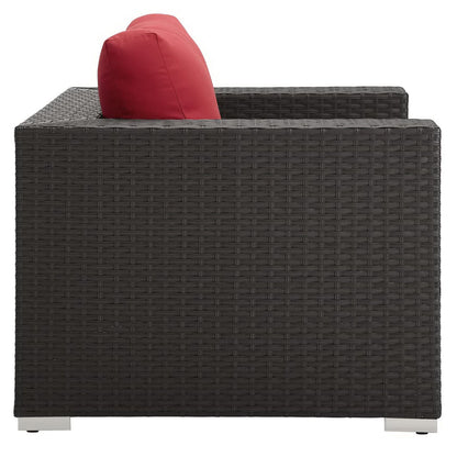 Modway - Sojourn Outdoor Patio Sunbrella? Armchair by Modway  Outdoor Furniture Sofa Sectionals Red - EEI-1850-CHC-RED