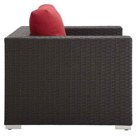 Modway - Sojourn Outdoor Patio Sunbrella? Armchair by Modway  Outdoor Furniture Sofa Sectionals Red - EEI-1850-CHC-RED