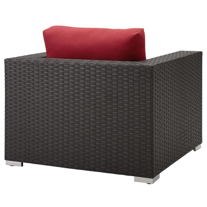 Modway - Sojourn Outdoor Patio Sunbrella? Armchair by Modway  Outdoor Furniture Sofa Sectionals Red - EEI-1850-CHC-RED