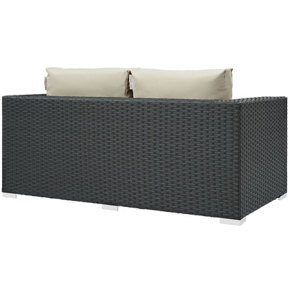 Modway Outlet Sojourn Outdoor Patio Sunbrella? Loveseat by Modway  Outdoor Furniture Furniture Canvas Antique Beige - EEI-1851-CHC-BEI