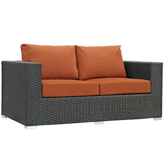 Modway Outlet Sojourn Outdoor Patio Sunbrella? Loveseat by Modway  Outdoor Furniture Furniture Canvas Tuscan - EEI-1851-CHC-TUS