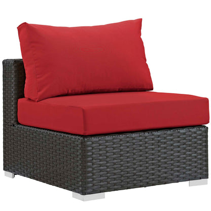 Modway Outlet Sojourn Outdoor Patio Fabric Sunbrella? Armless by Modway  Outdoor Furniture Furniture Canvas Red - EEI-1854-CHC-RED