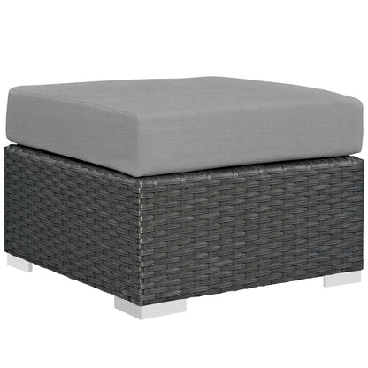 Modway Outlet Sojourn Outdoor Patio Sunbrella? Ottoman by Modway  Outdoor Furniture Furniture Canvas Gray - EEI-1855-CHC-GRY