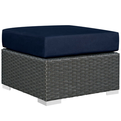 Modway - Sojourn Outdoor Patio Sunbrella? Ottoman by Modway  Outdoor Furniture Sofa Sectionals Blue - EEI-1855-CHC-NAV