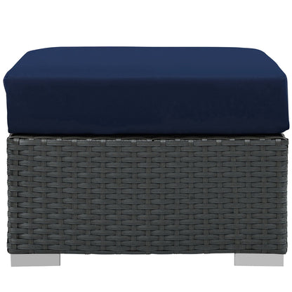 Modway - Sojourn Outdoor Patio Sunbrella? Ottoman by Modway  Outdoor Furniture Sofa Sectionals Blue - EEI-1855-CHC-NAV
