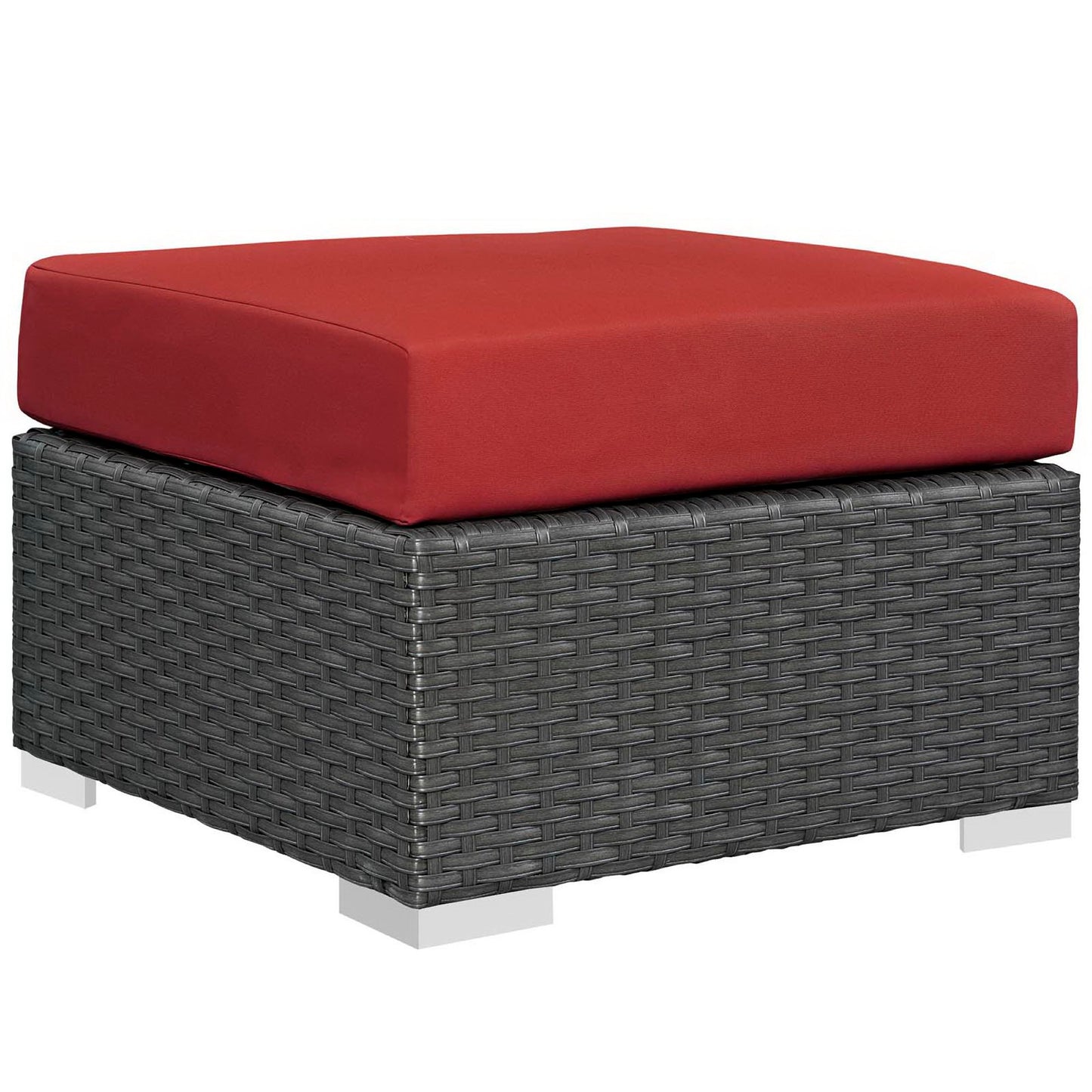 Modway Outlet Sojourn Outdoor Patio Sunbrella? Ottoman by Modway  Outdoor Furniture Furniture Canvas Red - EEI-1855-CHC-RED