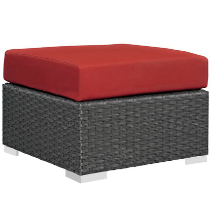 Modway Outlet Sojourn Outdoor Patio Sunbrella? Ottoman by Modway  Outdoor Furniture Furniture Canvas Red - EEI-1855-CHC-RED