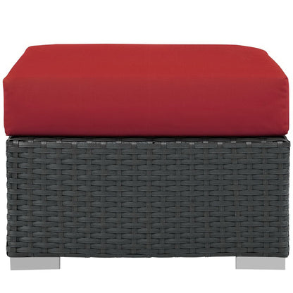 Modway Outlet Sojourn Outdoor Patio Sunbrella? Ottoman by Modway  Outdoor Furniture Furniture Canvas Red - EEI-1855-CHC-RED