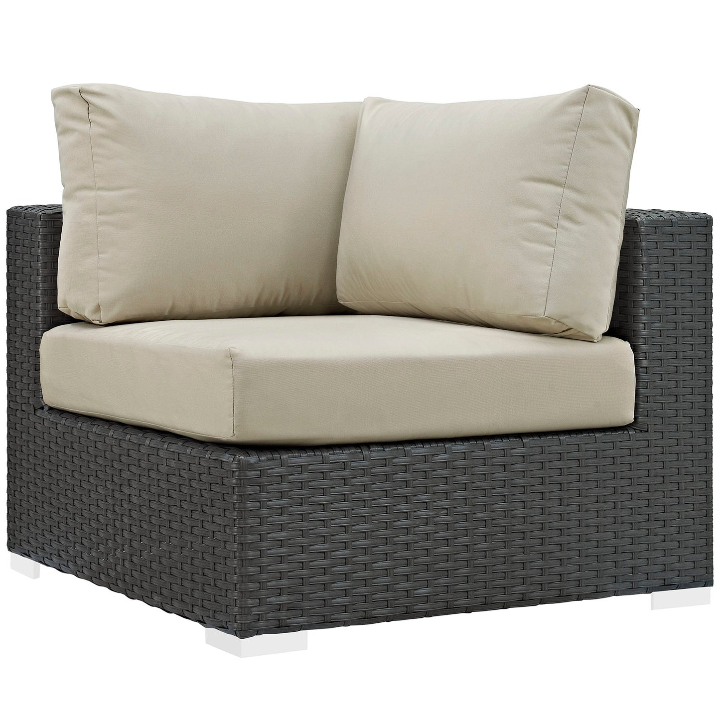Modway - Sojourn Outdoor Patio Sunbrella? Corner by Modway  Outdoor Furniture Sofa Sectionals Brown - EEI-1856-CHC-BEI