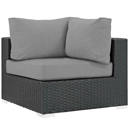 Modway Outlet Sojourn Outdoor Patio Sunbrella? Corner by Modway  Outdoor Furniture Furniture Canvas Gray - EEI-1856-CHC-GRY