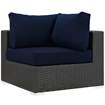Modway Outlet Sojourn Outdoor Patio Sunbrella? Corner by Modway  Outdoor Furniture Furniture Canvas Navy - EEI-1856-CHC-NAV