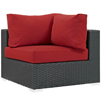 Modway Outlet Sojourn Outdoor Patio Sunbrella? Corner by Modway  Outdoor Furniture Furniture Canvas Red - EEI-1856-CHC-RED