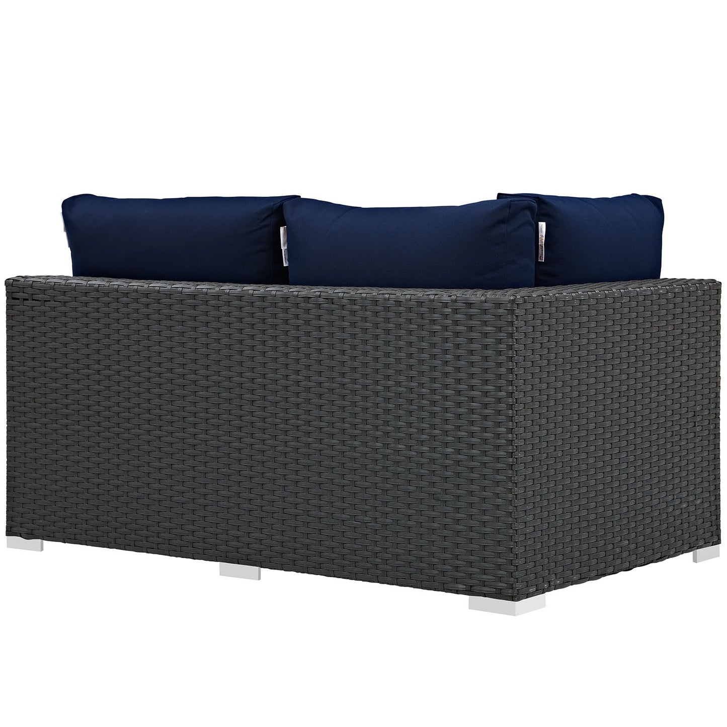 Modway Outlet Sojourn Outdoor Patio Sunbrella? Left Arm Loveseat by Modway  Outdoor Furniture Furniture Canvas Navy - EEI-1858-CHC-NAV