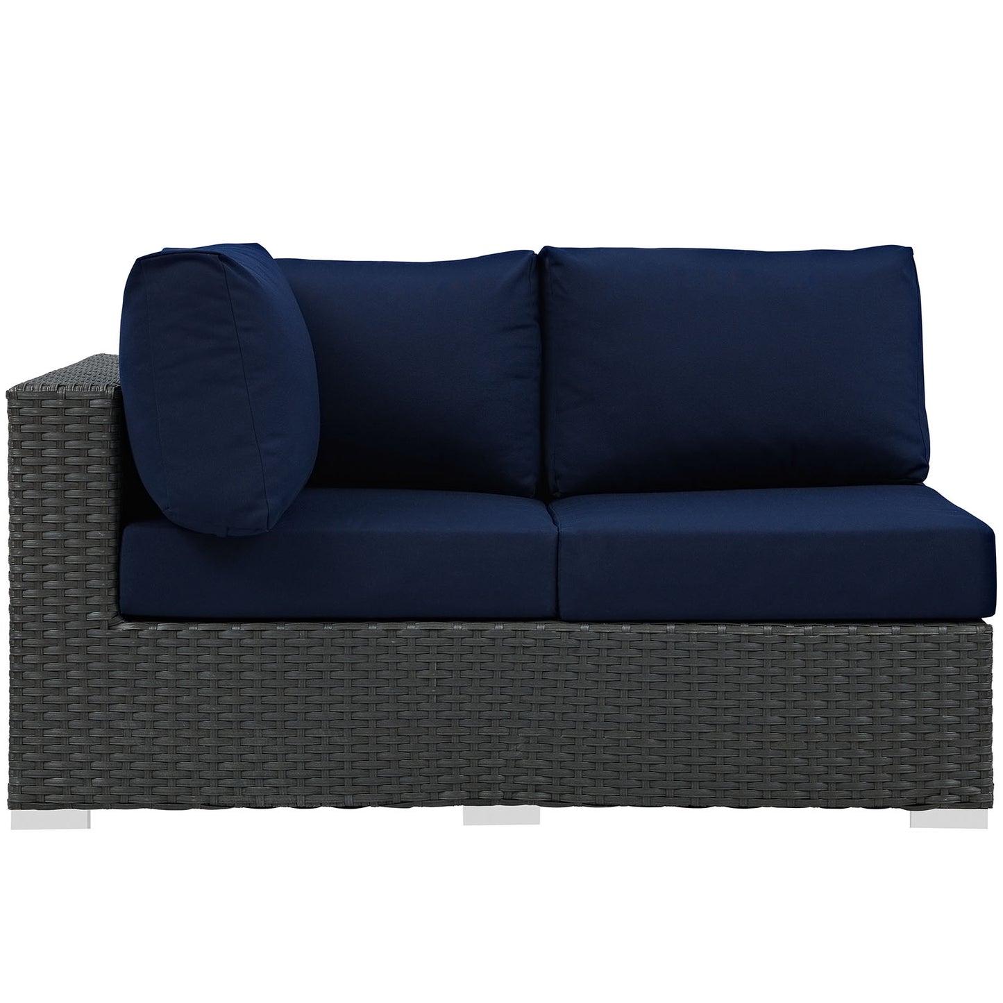 Modway Outlet Sojourn Outdoor Patio Sunbrella? Left Arm Loveseat by Modway  Outdoor Furniture Furniture Canvas Navy - EEI-1858-CHC-NAV