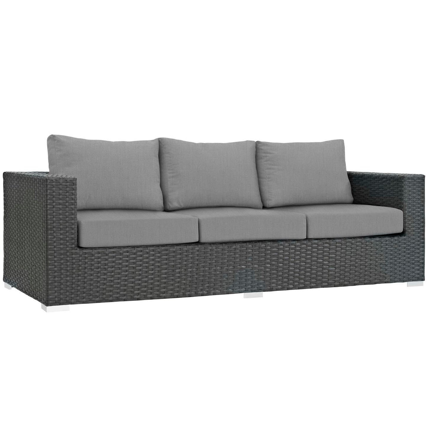 Modway Outlet Sojourn Outdoor Patio Sunbrella? Sofa by Modway  Outdoor Furniture Furniture Canvas Gray - EEI-1860-CHC-GRY