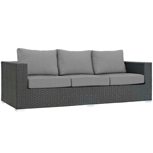 Modway Outlet Sojourn Outdoor Patio Sunbrella? Sofa by Modway  Outdoor Furniture Furniture Canvas Gray - EEI-1860-CHC-GRY