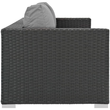 Modway Outlet Sojourn Outdoor Patio Sunbrella? Sofa by Modway  Outdoor Furniture Furniture Canvas Gray - EEI-1860-CHC-GRY