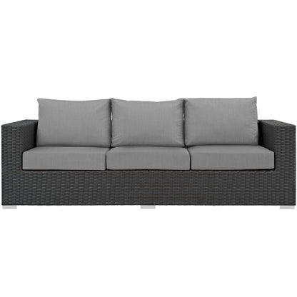 Modway Outlet Sojourn Outdoor Patio Sunbrella? Sofa by Modway  Outdoor Furniture Furniture Canvas Gray - EEI-1860-CHC-GRY