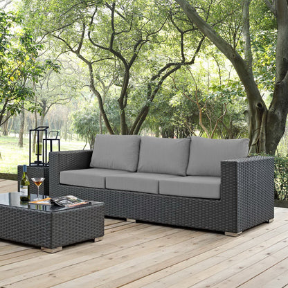 Modway Outlet Sojourn Outdoor Patio Sunbrella? Sofa by Modway  Outdoor Furniture Furniture Canvas Gray - EEI-1860-CHC-GRY