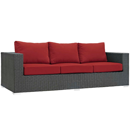Modway Outlet Sojourn Outdoor Patio Sunbrella? Sofa by Modway  Outdoor Furniture Furniture Canvas Red - EEI-1860-CHC-RED