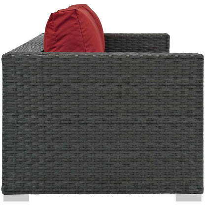 Modway Outlet Sojourn Outdoor Patio Sunbrella? Sofa by Modway  Outdoor Furniture Furniture Canvas Red - EEI-1860-CHC-RED