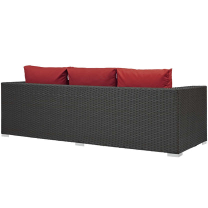 Modway Outlet Sojourn Outdoor Patio Sunbrella? Sofa by Modway  Outdoor Furniture Furniture Canvas Red - EEI-1860-CHC-RED
