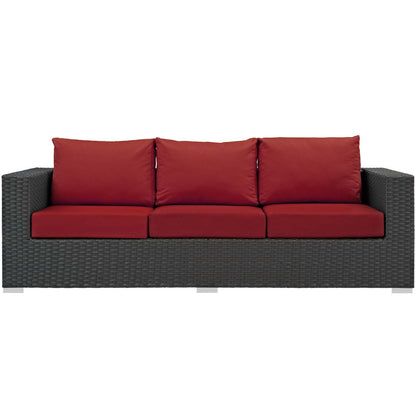 Modway Outlet Sojourn Outdoor Patio Sunbrella? Sofa by Modway  Outdoor Furniture Furniture Canvas Red - EEI-1860-CHC-RED