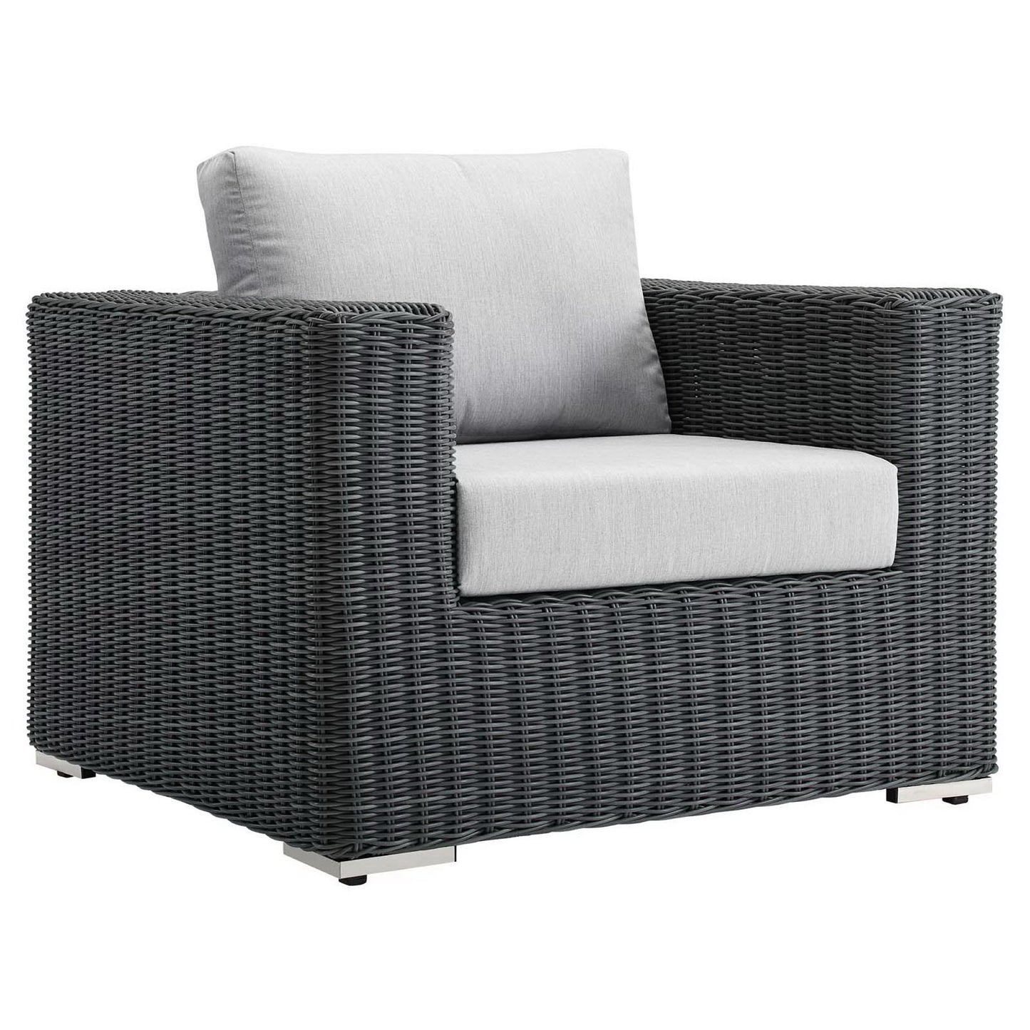 Modway - Summon Outdoor Patio Fabric Sunbrella? Armchair by Modway  Outdoor Furniture Sofa Sectionals Gray - EEI-1864-GRY-GRY