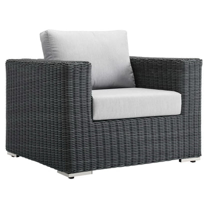 Modway - Summon Outdoor Patio Fabric Sunbrella? Armchair by Modway  Outdoor Furniture Sofa Sectionals Gray - EEI-1864-GRY-GRY