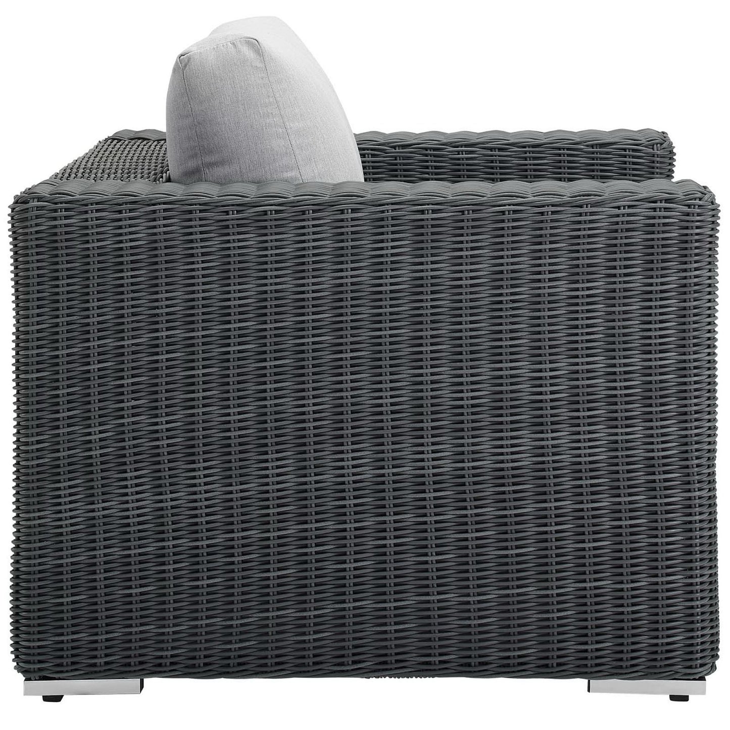 Modway - Summon Outdoor Patio Fabric Sunbrella? Armchair by Modway  Outdoor Furniture Sofa Sectionals Gray - EEI-1864-GRY-GRY