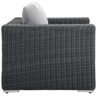 Modway - Summon Outdoor Patio Fabric Sunbrella? Armchair by Modway  Outdoor Furniture Sofa Sectionals Gray - EEI-1864-GRY-GRY