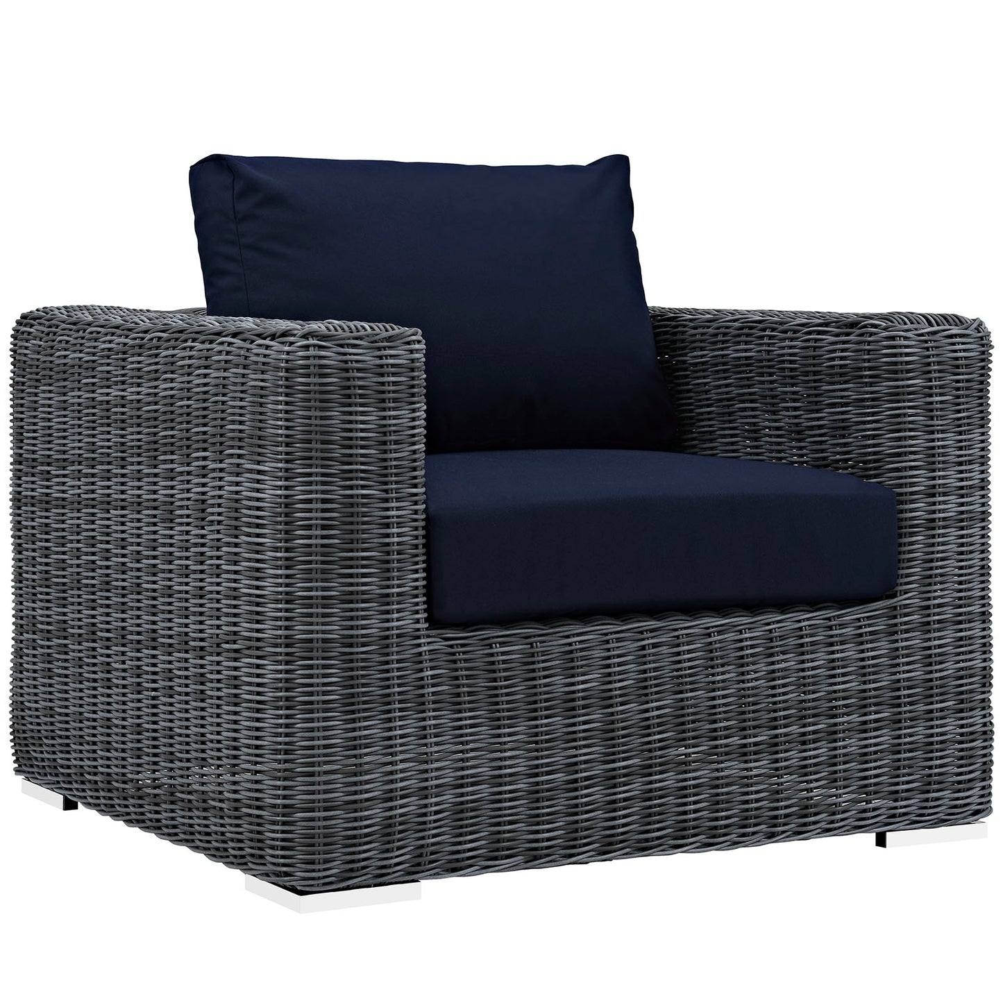 Modway Outlet Summon Outdoor Patio Fabric Sunbrella? Armchair by Modway  Outdoor Furniture Furniture Canvas Navy - EEI-1864-GRY-NAV