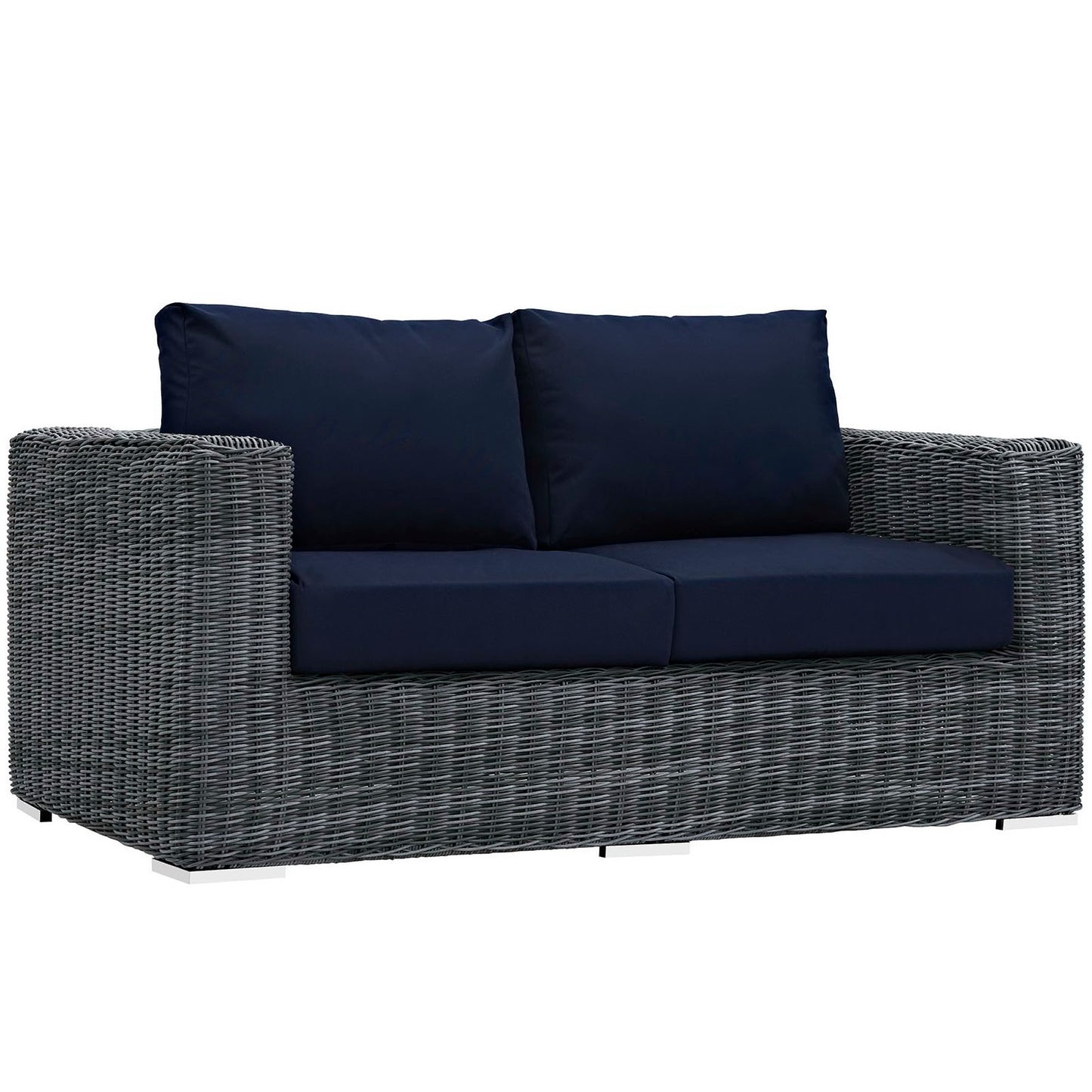 Modway Outlet Summon Outdoor Patio Sunbrella? Loveseat by Modway  Outdoor Furniture Furniture Canvas Navy - EEI-1865-GRY-NAV
