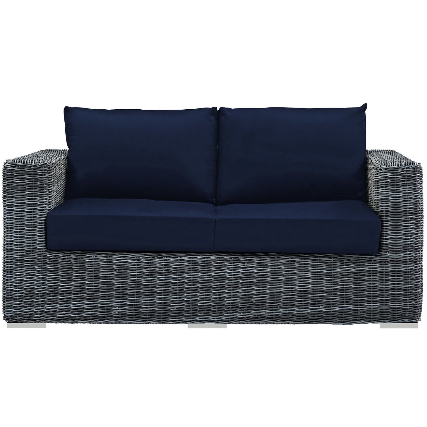 Modway Outlet Summon Outdoor Patio Sunbrella? Loveseat by Modway  Outdoor Furniture Furniture Canvas Navy - EEI-1865-GRY-NAV