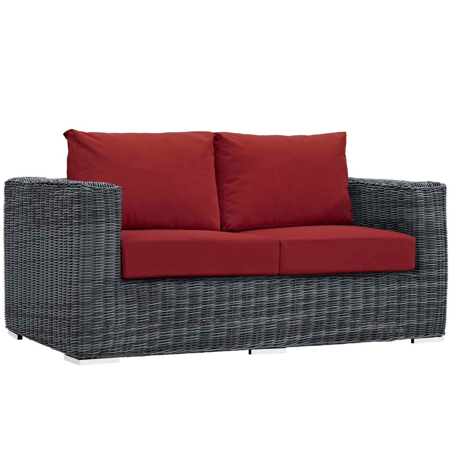Modway Outlet Summon Outdoor Patio Sunbrella? Loveseat by Modway  Outdoor Furniture Furniture Canvas Red - EEI-1865-GRY-RED