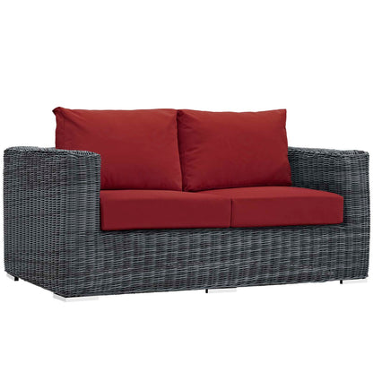 Modway Outlet Summon Outdoor Patio Sunbrella? Loveseat by Modway  Outdoor Furniture Furniture Canvas Red - EEI-1865-GRY-RED