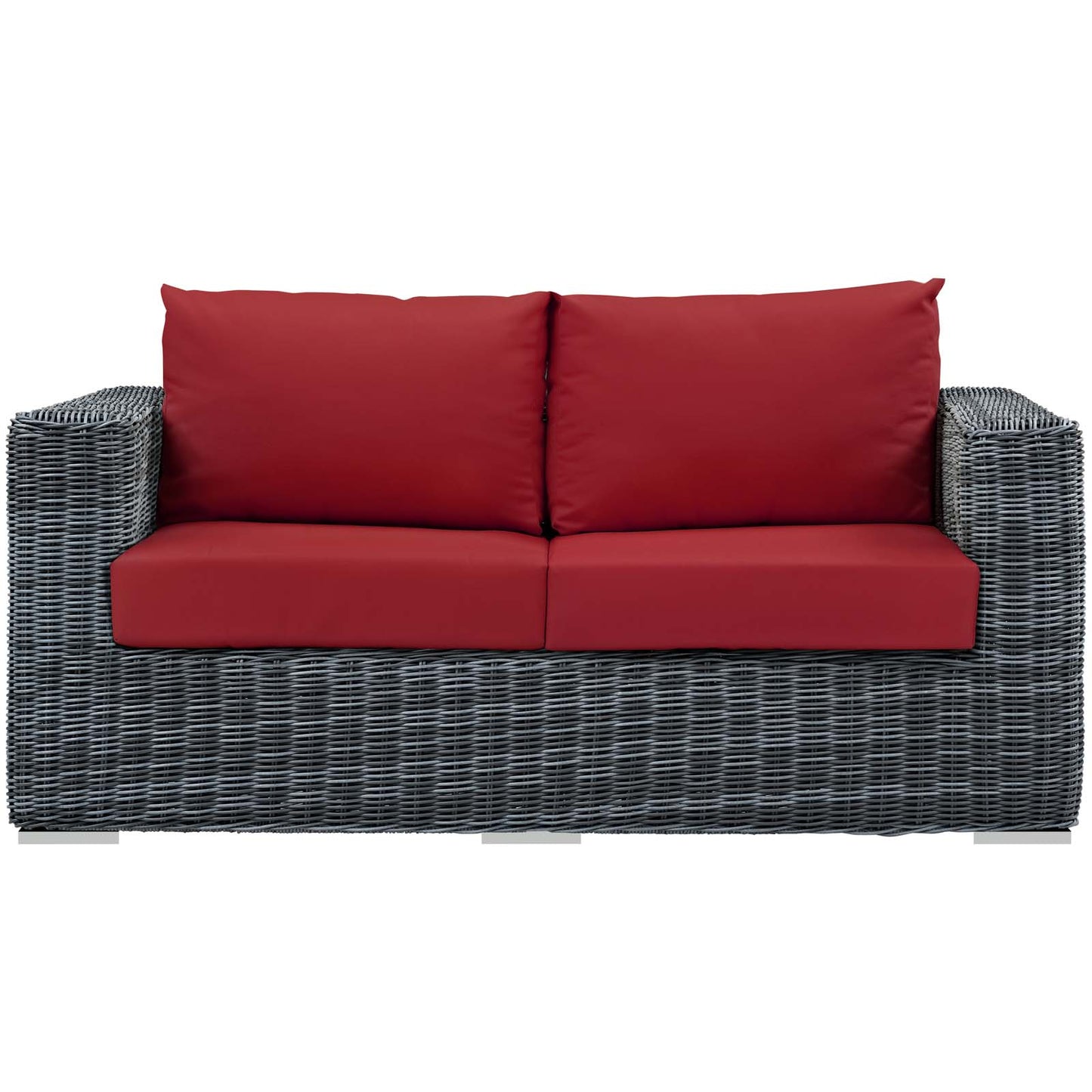 Modway Outlet Summon Outdoor Patio Sunbrella? Loveseat by Modway  Outdoor Furniture Furniture Canvas Red - EEI-1865-GRY-RED