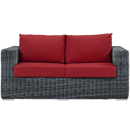 Modway Outlet Summon Outdoor Patio Sunbrella? Loveseat by Modway  Outdoor Furniture Furniture Canvas Red - EEI-1865-GRY-RED