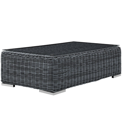 Modway Outlet Summon Outdoor Patio Glass Top Coffee Table by Modway  Outdoor Furniture Furniture Gray - EEI-1866-GRY