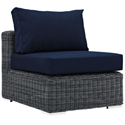 Modway Outlet Summon Outdoor Patio Sunbrella? Armless by Modway  Outdoor Furniture Furniture Canvas Navy - EEI-1868-GRY-NAV