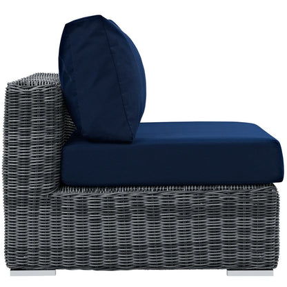 Modway Outlet Summon Outdoor Patio Sunbrella? Armless by Modway  Outdoor Furniture Furniture Canvas Navy - EEI-1868-GRY-NAV