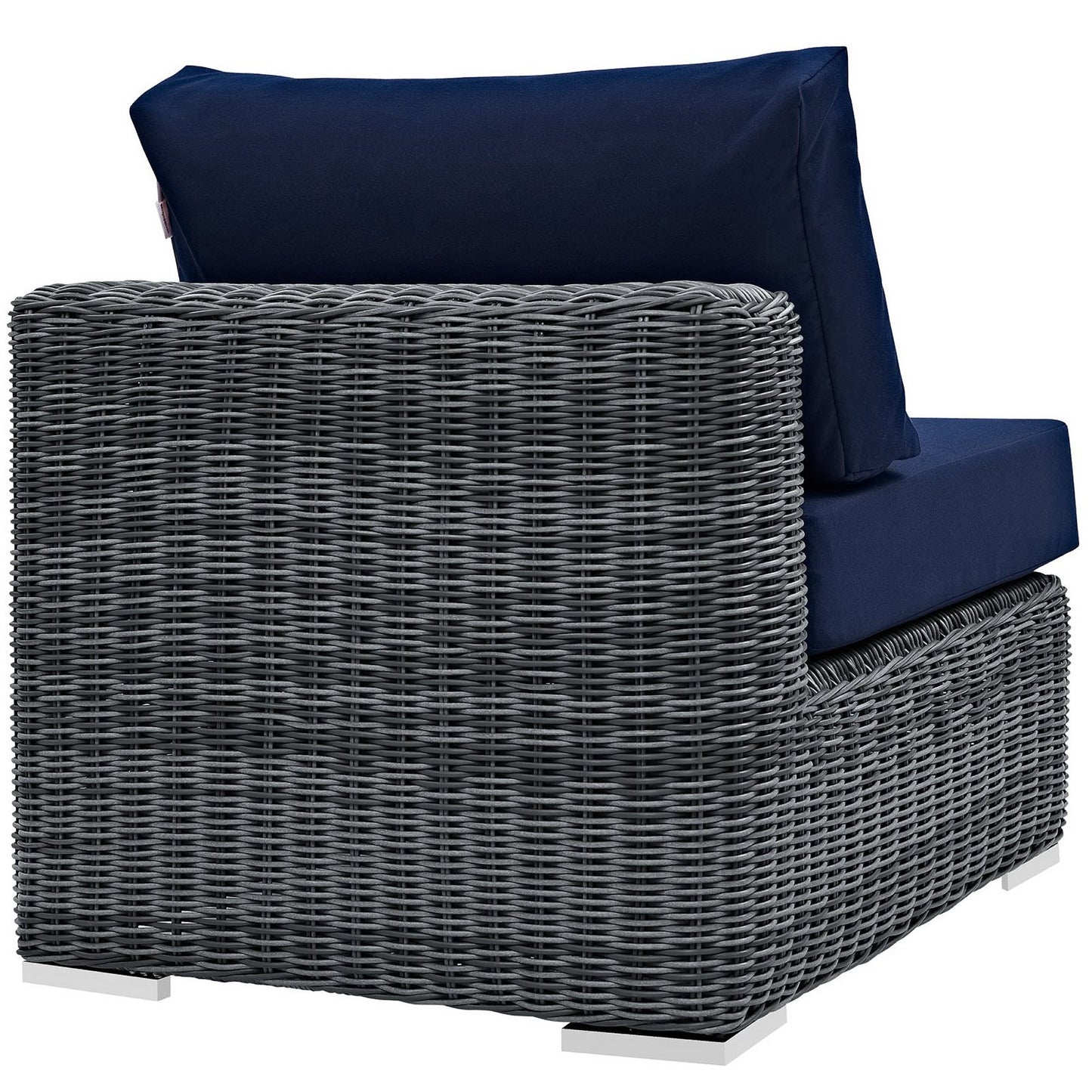 Modway Outlet Summon Outdoor Patio Sunbrella? Armless by Modway  Outdoor Furniture Furniture Canvas Navy - EEI-1868-GRY-NAV