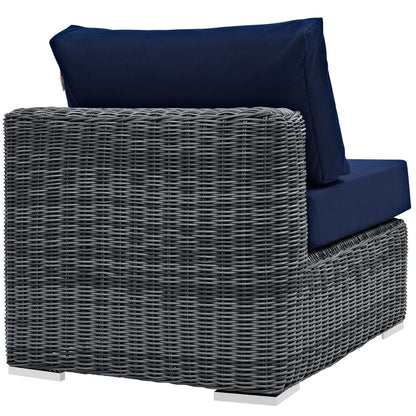 Modway Outlet Summon Outdoor Patio Sunbrella? Armless by Modway  Outdoor Furniture Furniture Canvas Navy - EEI-1868-GRY-NAV