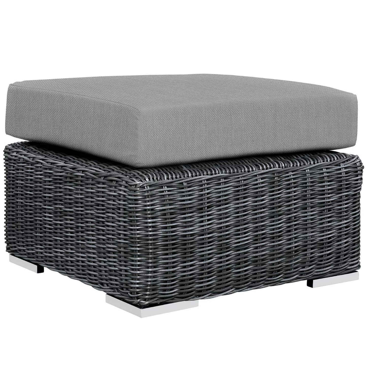 Modway Outlet Summon Outdoor Patio Sunbrella? Ottoman by Modway  Outdoor Furniture Furniture Canvas Gray - EEI-1869-GRY-GRY