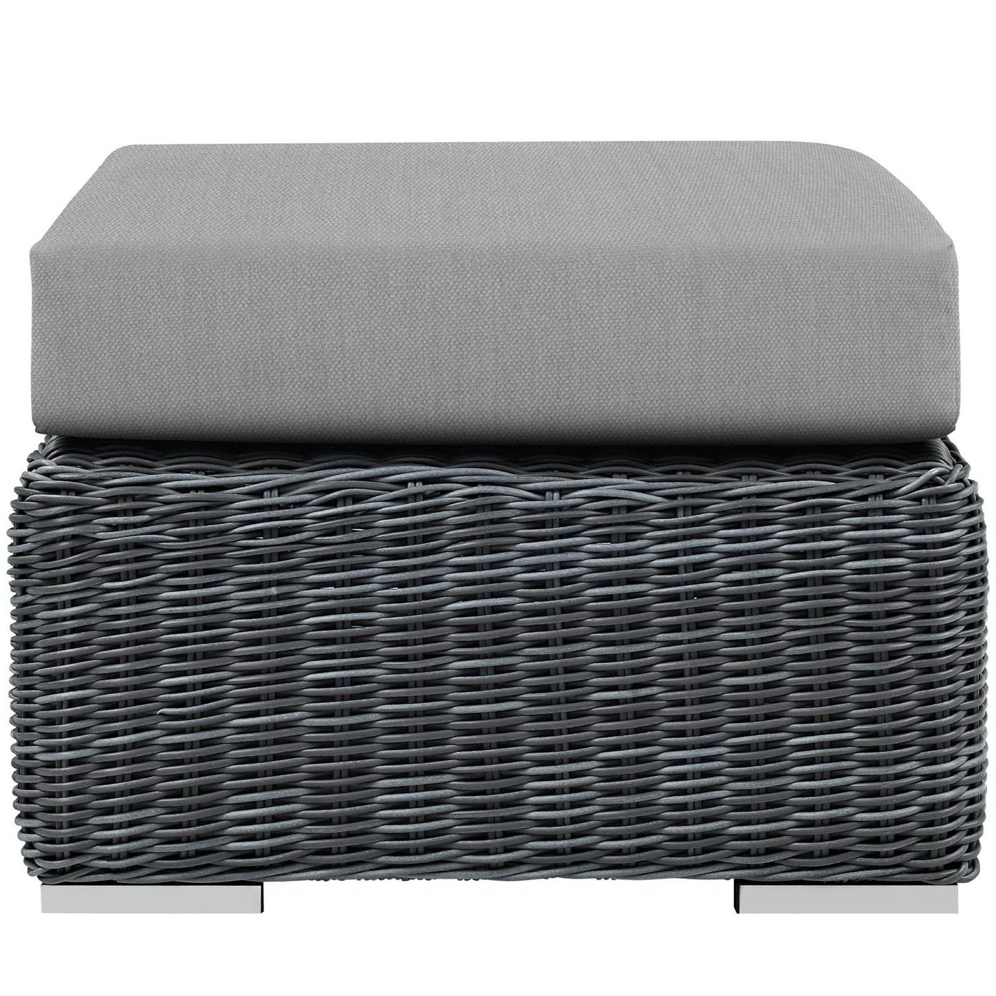 Modway Outlet Summon Outdoor Patio Sunbrella? Ottoman by Modway  Outdoor Furniture Furniture Canvas Gray - EEI-1869-GRY-GRY