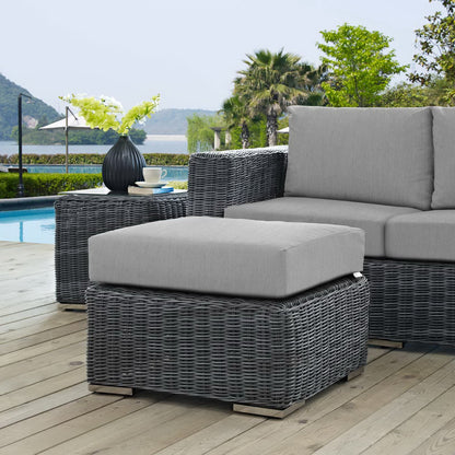 Modway Outlet Summon Outdoor Patio Sunbrella? Ottoman by Modway  Outdoor Furniture Furniture Canvas Gray - EEI-1869-GRY-GRY