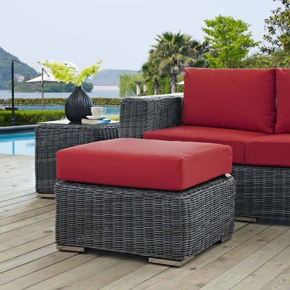 Modway Outlet Summon Outdoor Patio Sunbrella? Ottoman by Modway  Outdoor Furniture Furniture Canvas Red - EEI-1869-GRY-RED