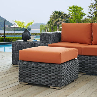 Modway Outlet Summon Outdoor Patio Sunbrella? Ottoman by Modway  Outdoor Furniture Furniture Canvas Tuscan - EEI-1869-GRY-TUS