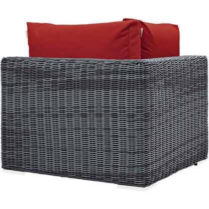 Modway Outlet Summon Outdoor Patio Sunbrella? Corner by Modway  Outdoor Furniture Furniture Canvas Red - EEI-1870-GRY-RED
